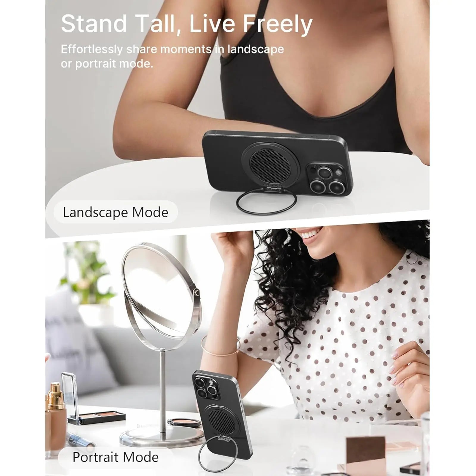 Magnetic Phone Grip Holder Strong Magnet Magsafe Phone Holder with Ring for All Phone and Case Foldable Phone Bracket for iPhone