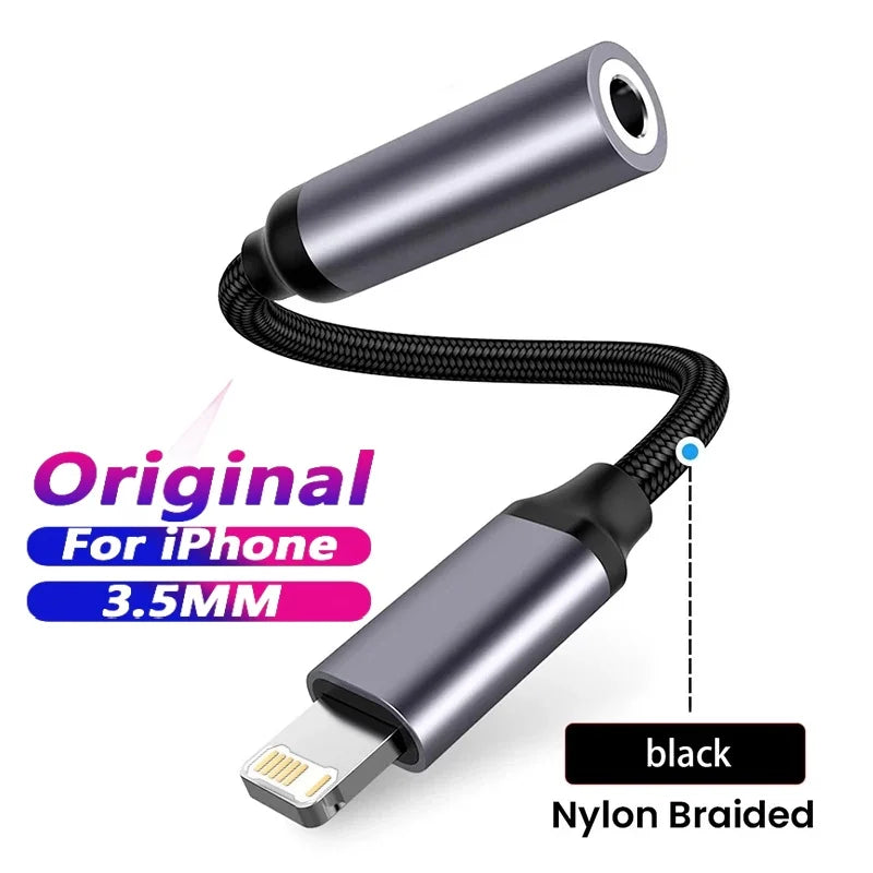 3.5mm Jack AUX Cable 8-Pin Lighting Interface To AUX Headphone Adapter Audio Kable Connector Splitter For iPhone 14 13 12 11
