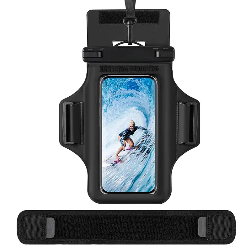 Haissky Armband for iPhone Waterproof Phone Bag 17 16 15 14 Pro Max for iPhone 11 Pro Case Swimming Surfing Arm Phone Bag
