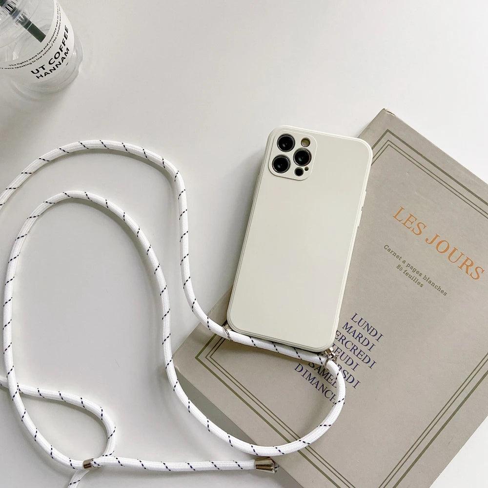 Crossbody Lanyard Strap Rope Phone Case For iPhone 8 7 6 Plus 6S 5S X XS Max XR SE Necklace Adjustable Cover