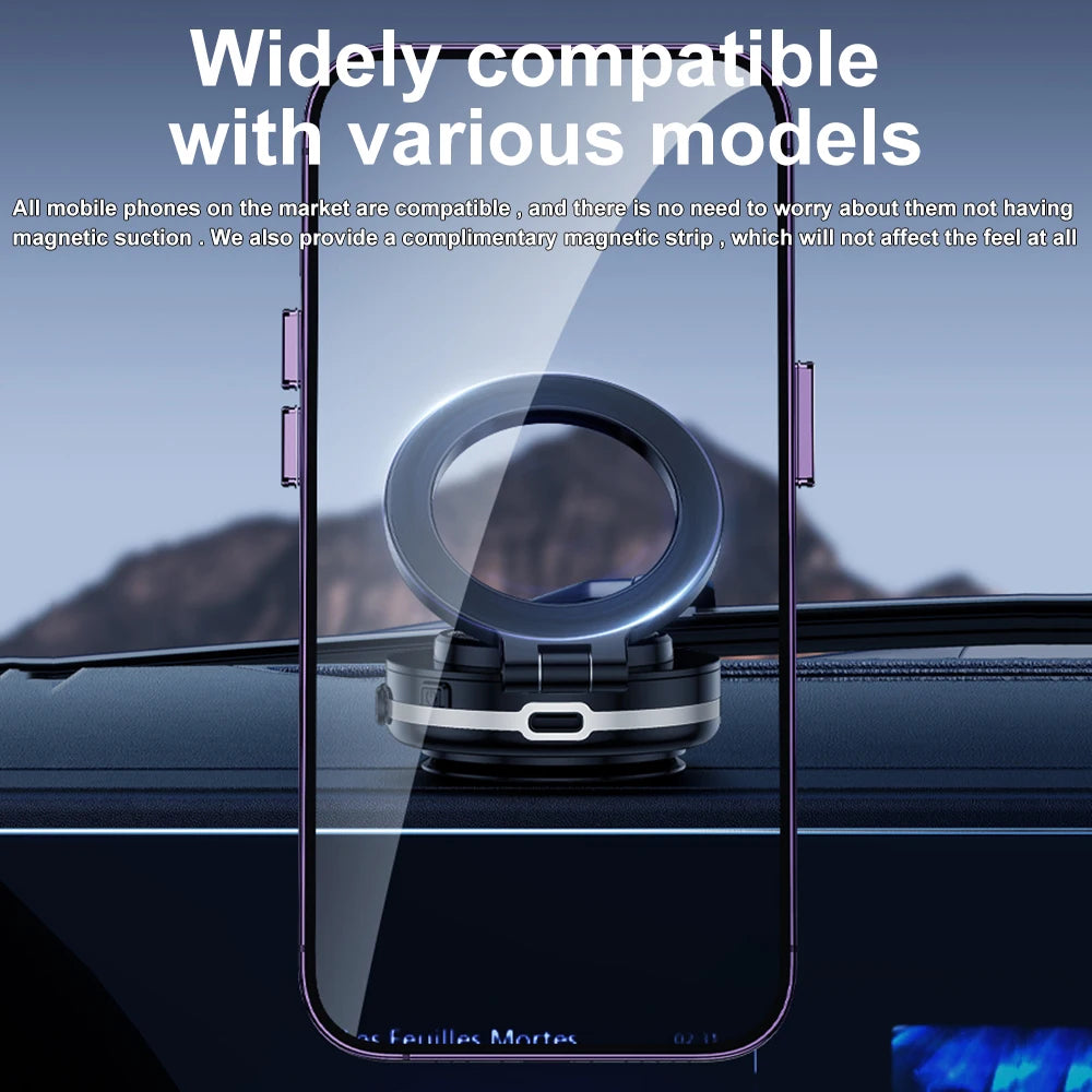 Kebidumei 360° Rotatable Car Magnetic Holder Intelligent Vacuum Adsorption Phone Stand Car Mount Windshield Magnetic Car Bracket