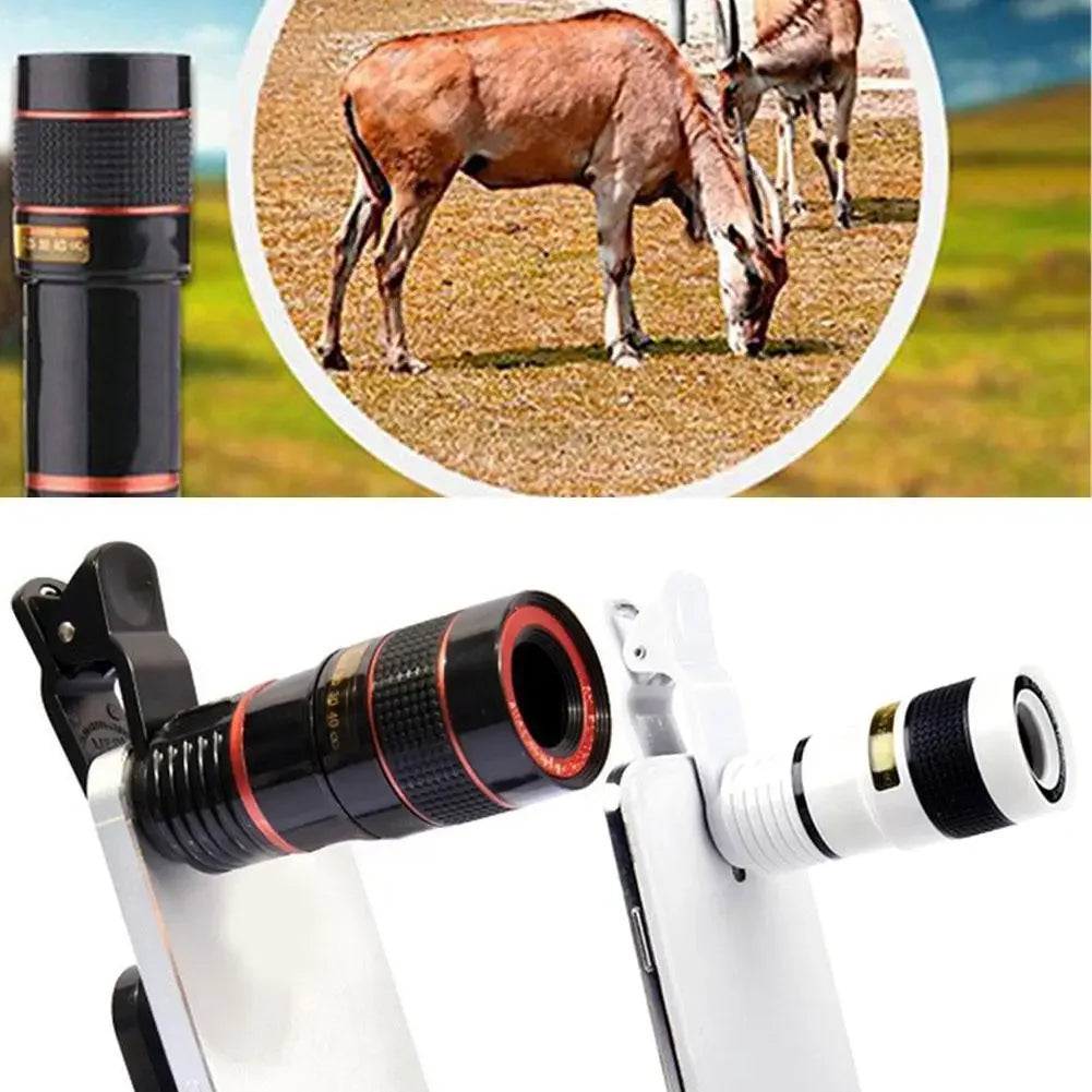 8X Long Focus Mobile Phone Lens Universal Zoom Lens High-definition Focusing Phone Camera Telescope Lens with Clip
