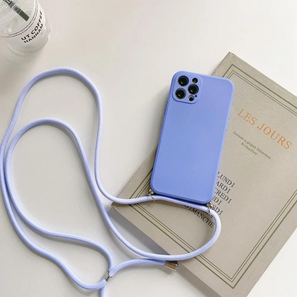Crossbody Lanyard Strap Rope Phone Case For iPhone 8 7 6 Plus 6S 5S X XS Max XR SE Necklace Adjustable Cover