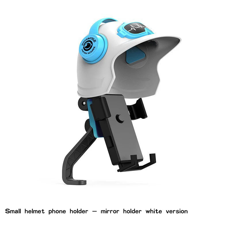 1pcs Motorcycle Mobile Phone Holder Universal Phone Holder Small Helmet Phone Stand With Sun Visor Waterproof Bracket Sunshade