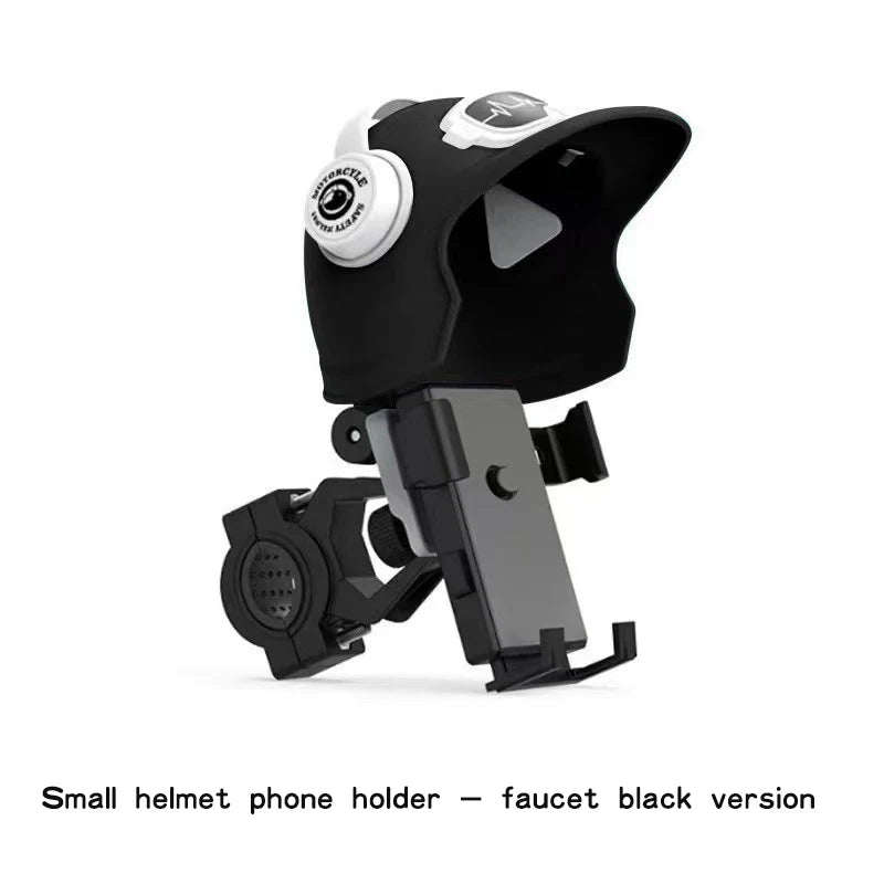 1pcs Motorcycle Mobile Phone Holder Universal Phone Holder Small Helmet Phone Stand With Sun Visor Waterproof Bracket Sunshade
