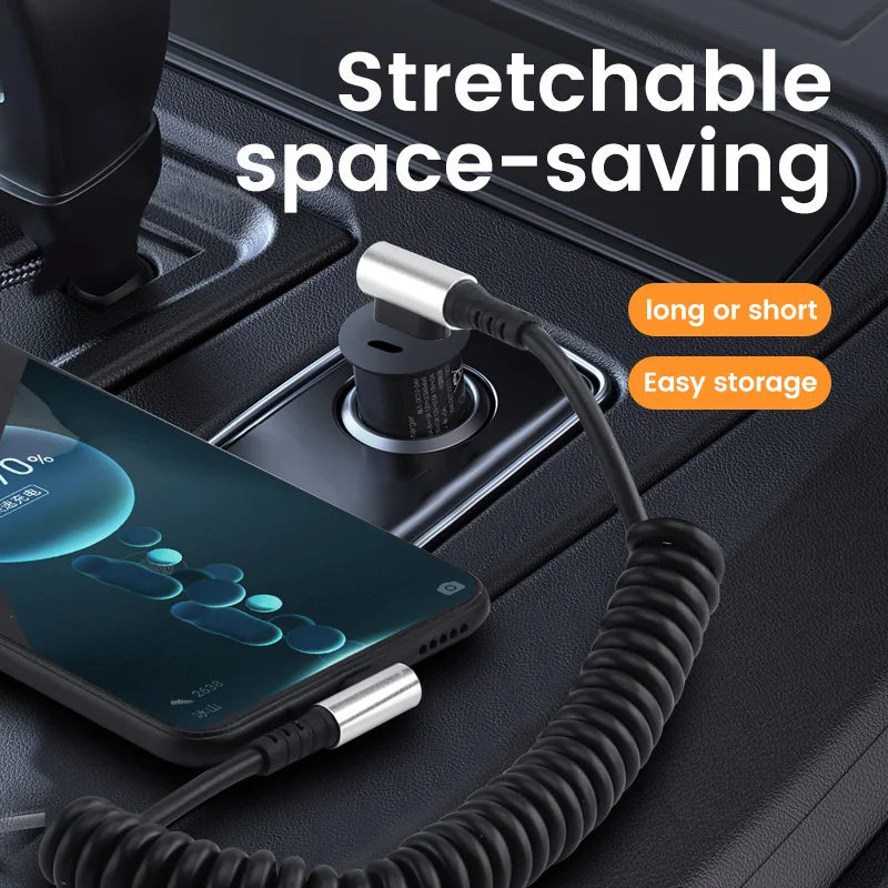 Olaf 6A Short Spring Data Cable USB Type C For Huawei Xiaomi Samsung Fast Charging Wire Cord USB C To Type C Cable For iPhone 15