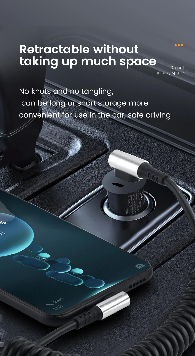 Olaf 6A Short Spring Data Cable USB Type C For Huawei Xiaomi Samsung Fast Charging Wire Cord USB C To Type C Cable For iPhone 15