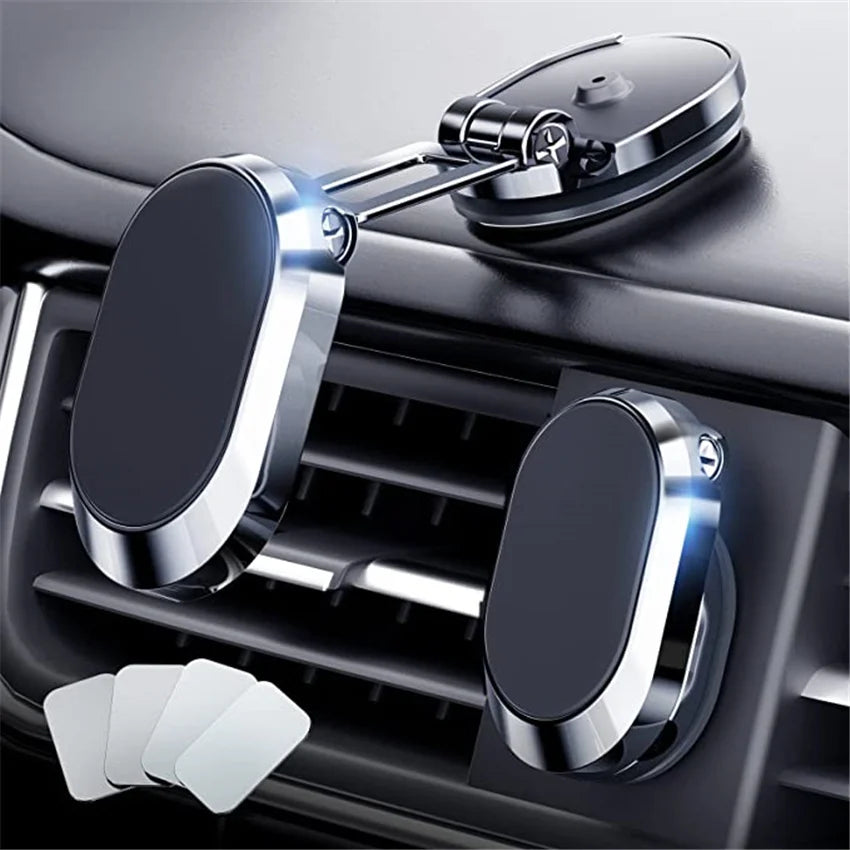 1080 Degree Rotatable Stand Magnetic Car Phone Holder Magnet Smartphone Support GPS Foldable Car Phone Bracket For iPhone Xiaomi