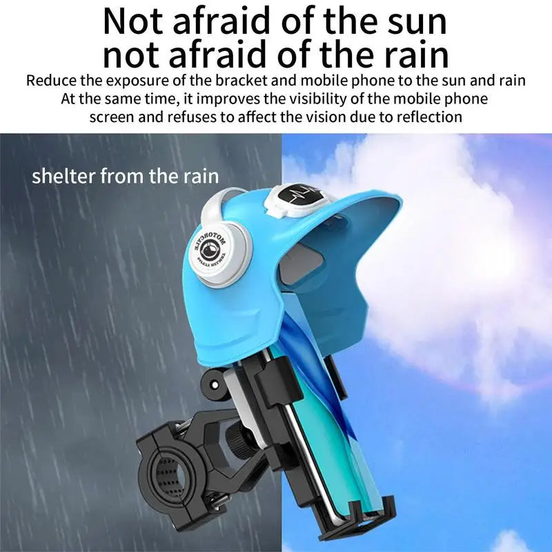 1pcs Motorcycle Mobile Phone Holder Universal Phone Holder Small Helmet Phone Stand With Sun Visor Waterproof Bracket Sunshade