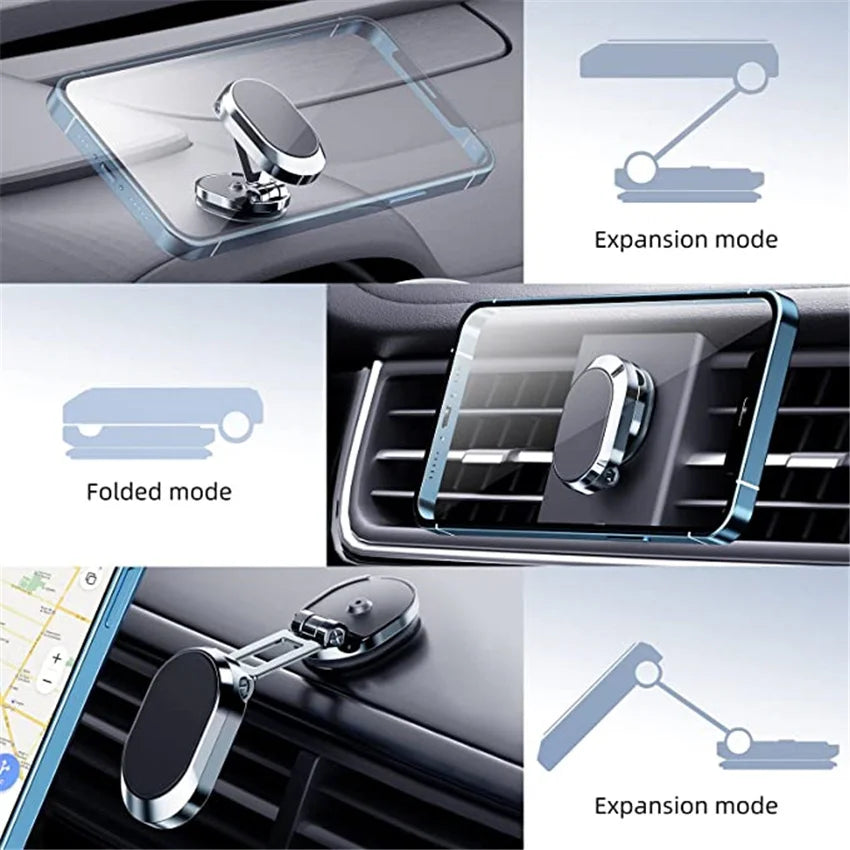 1080 Degree Rotatable Stand Magnetic Car Phone Holder Magnet Smartphone Support GPS Foldable Car Phone Bracket For iPhone Xiaomi