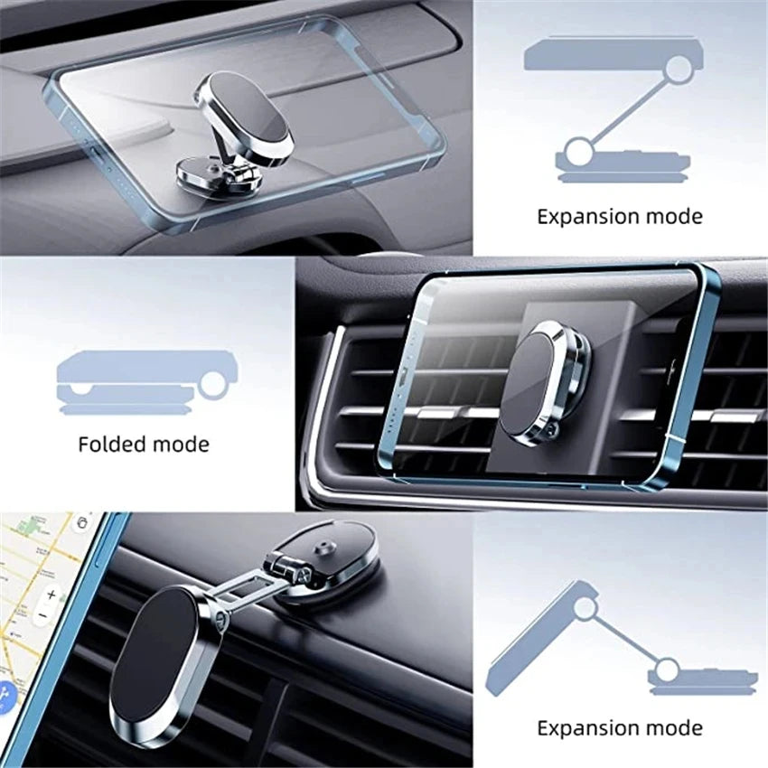 1080 Degree Rotatable Stand Magnetic Car Phone Holder Magnet Smartphone Support GPS Foldable Car Phone Bracket For iPhone Xiaomi