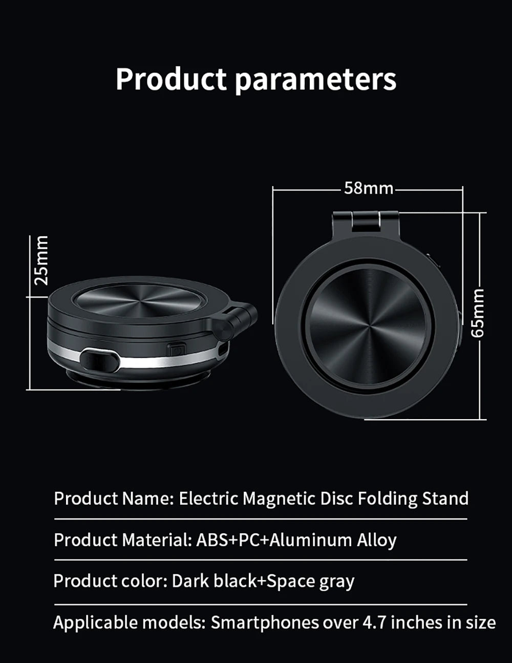 Kebidumei 360° Rotatable Car Magnetic Holder Intelligent Vacuum Adsorption Phone Stand Car Mount Windshield Magnetic Car Bracket