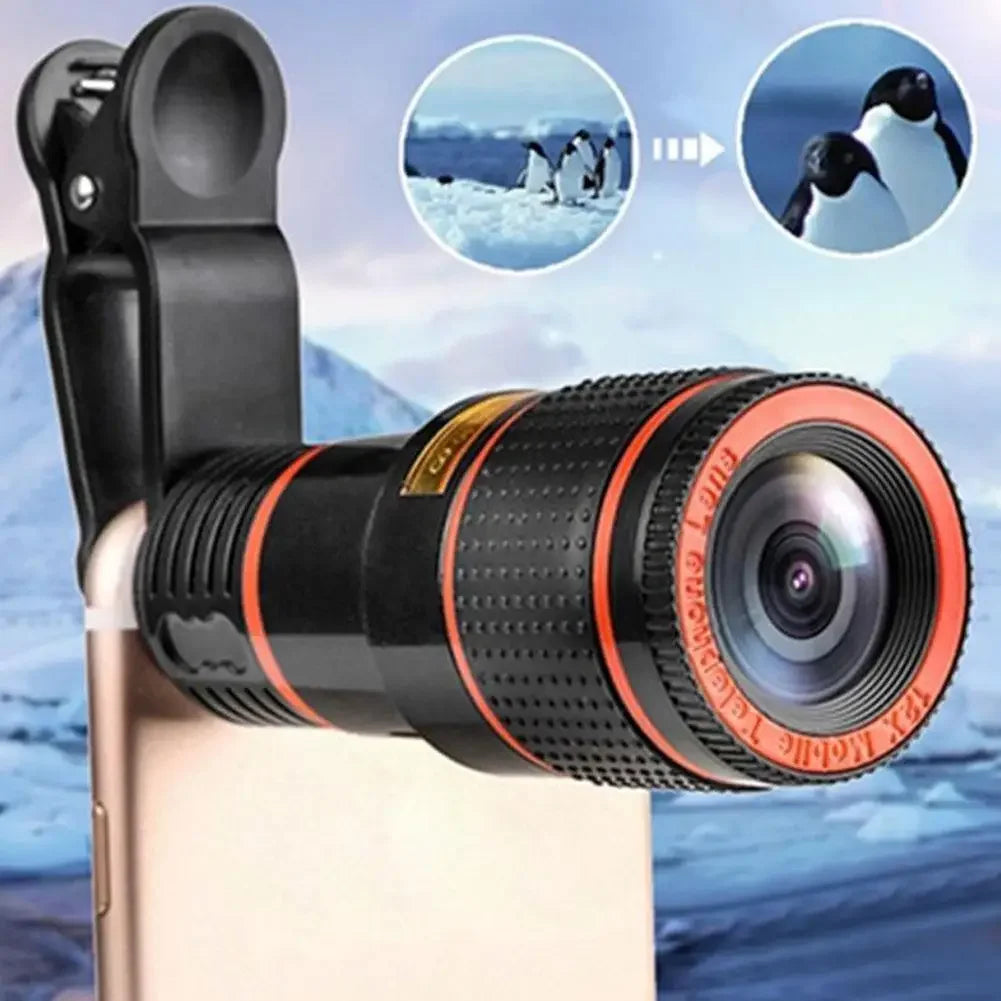8X Long Focus Mobile Phone Lens Universal Zoom Lens High-definition Focusing Phone Camera Telescope Lens with Clip