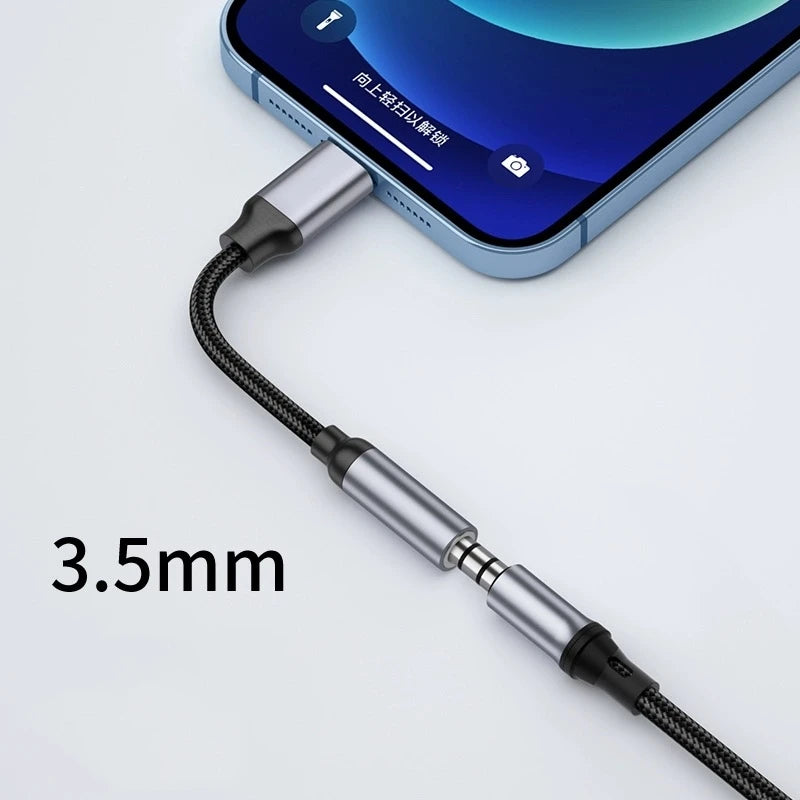 3.5mm Jack AUX Cable 8-Pin Lighting Interface To AUX Headphone Adapter Audio Kable Connector Splitter For iPhone 14 13 12 11