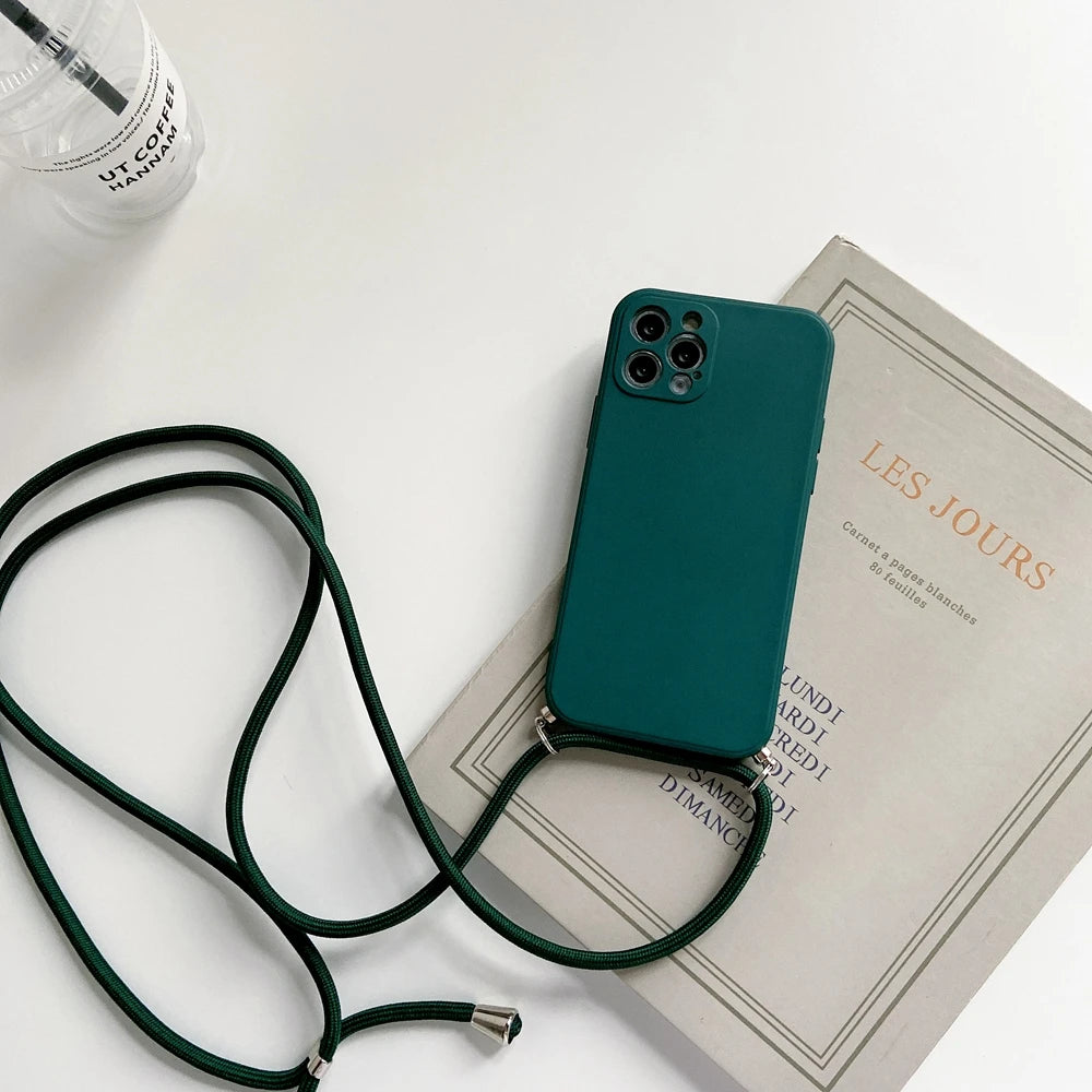 Crossbody Lanyard Strap Rope Phone Case For iPhone 8 7 6 Plus 6S 5S X XS Max XR SE Necklace Adjustable Cover
