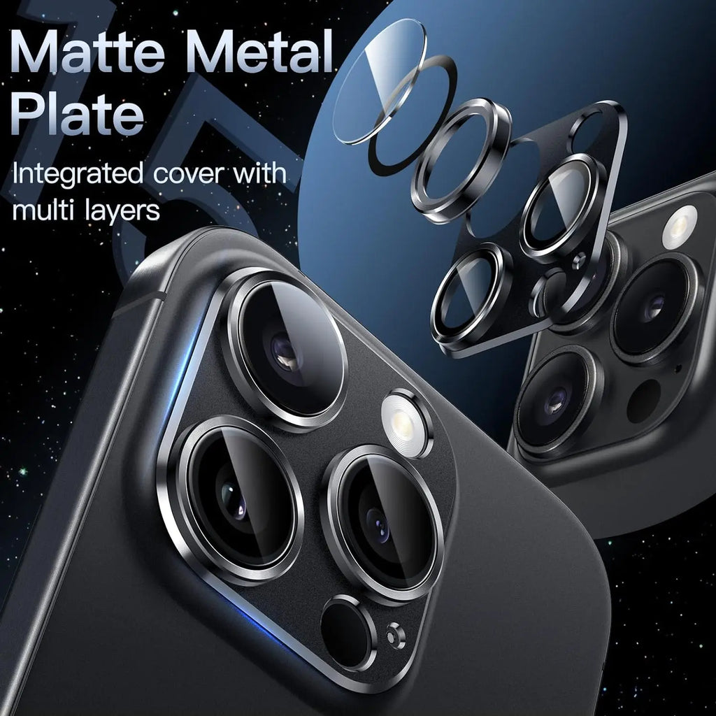 Camera Lens Protector Metal Ring Tempered Glass Cover For iPhone 15 Pro Max 14 Plus 13 15Pro 14Pro 13Pro Protection Accessories