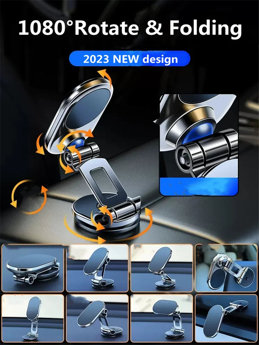 1080 Degree Rotatable Stand Magnetic Car Phone Holder Magnet Smartphone Support GPS Foldable Car Phone Bracket For iPhone Xiaomi