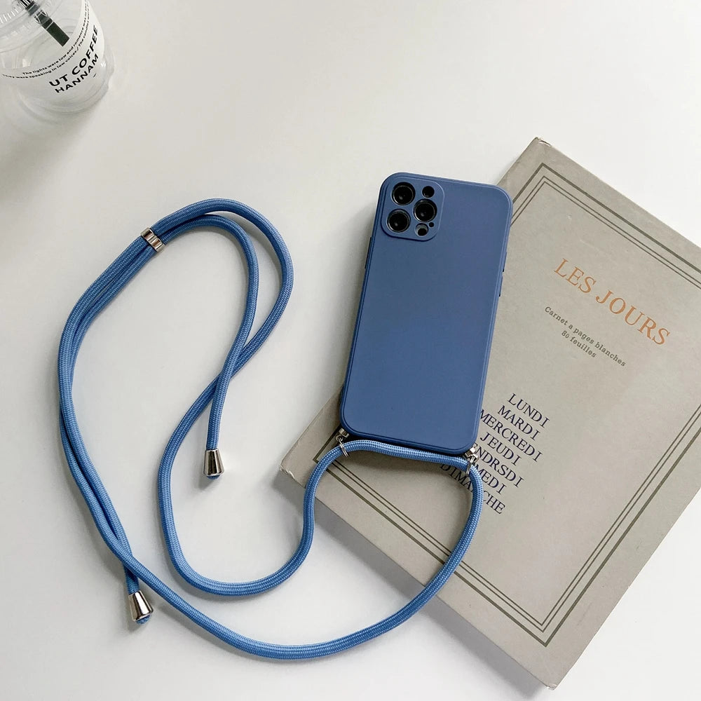 Crossbody Lanyard Strap Rope Phone Case For iPhone 8 7 6 Plus 6S 5S X XS Max XR SE Necklace Adjustable Cover