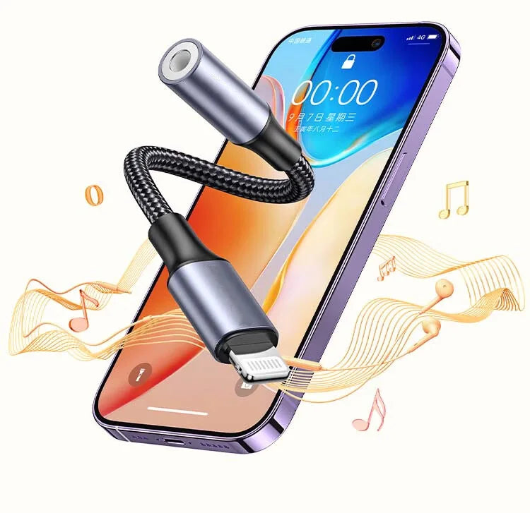 3.5mm Jack AUX Cable 8-Pin Lighting Interface To AUX Headphone Adapter Audio Kable Connector Splitter For iPhone 14 13 12 11