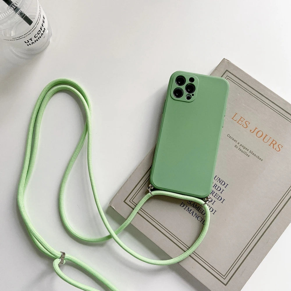 Crossbody Lanyard Strap Rope Phone Case For iPhone 8 7 6 Plus 6S 5S X XS Max XR SE Necklace Adjustable Cover