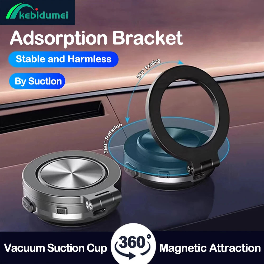 Kebidumei 360° Rotatable Car Magnetic Holder Intelligent Vacuum Adsorption Phone Stand Car Mount Windshield Magnetic Car Bracket