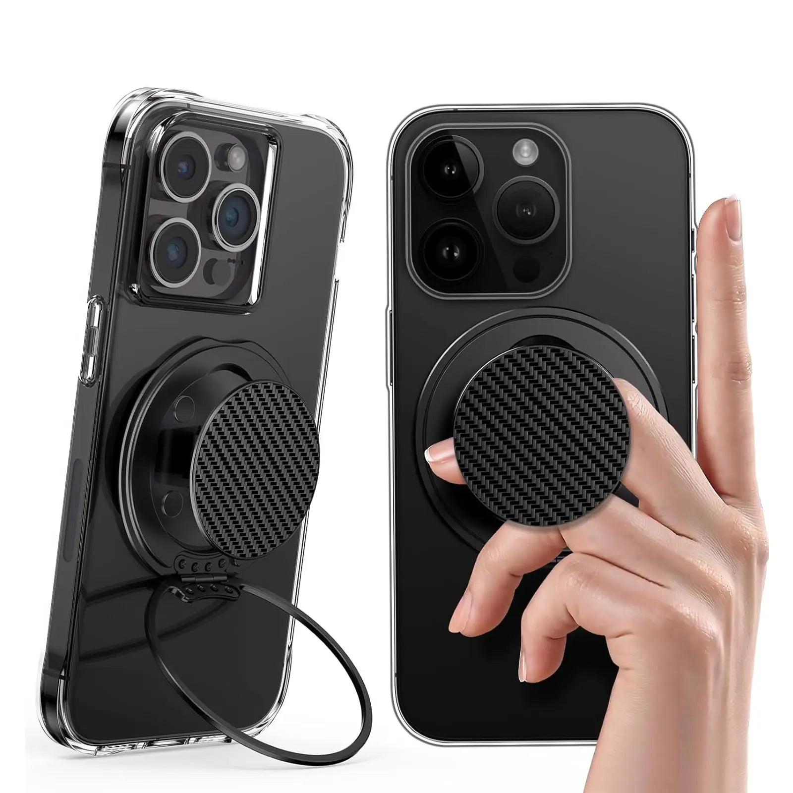 Magnetic Phone Grip Holder Strong Magnet Magsafe Phone Holder with Ring for All Phone and Case Foldable Phone Bracket for iPhone
