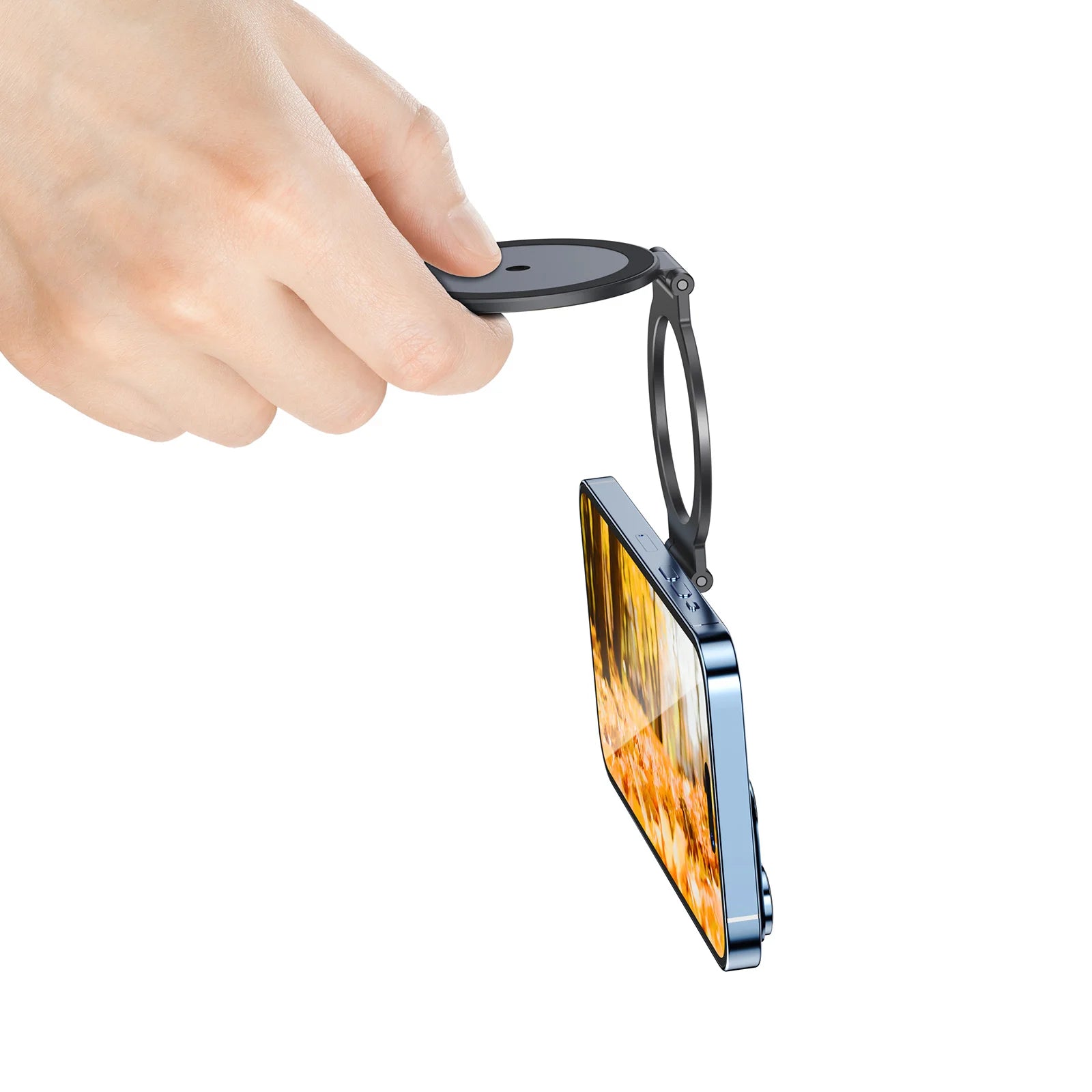 Magnetic Phone Grip Holder Strong Magnet Magsafe Phone Holder with Ring for All Phone and Case Foldable Phone Bracket for iPhone