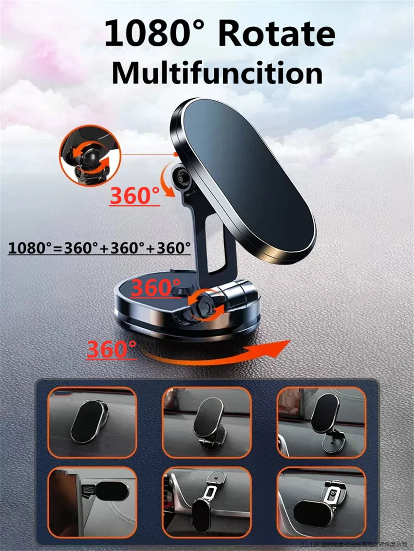 1080 Degree Rotatable Stand Magnetic Car Phone Holder Magnet Smartphone Support GPS Foldable Car Phone Bracket For iPhone Xiaomi