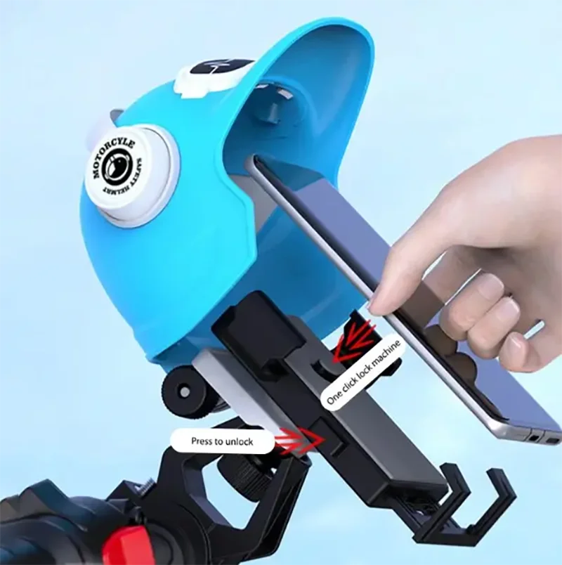 1pcs Motorcycle Mobile Phone Holder Universal Phone Holder Small Helmet Phone Stand With Sun Visor Waterproof Bracket Sunshade