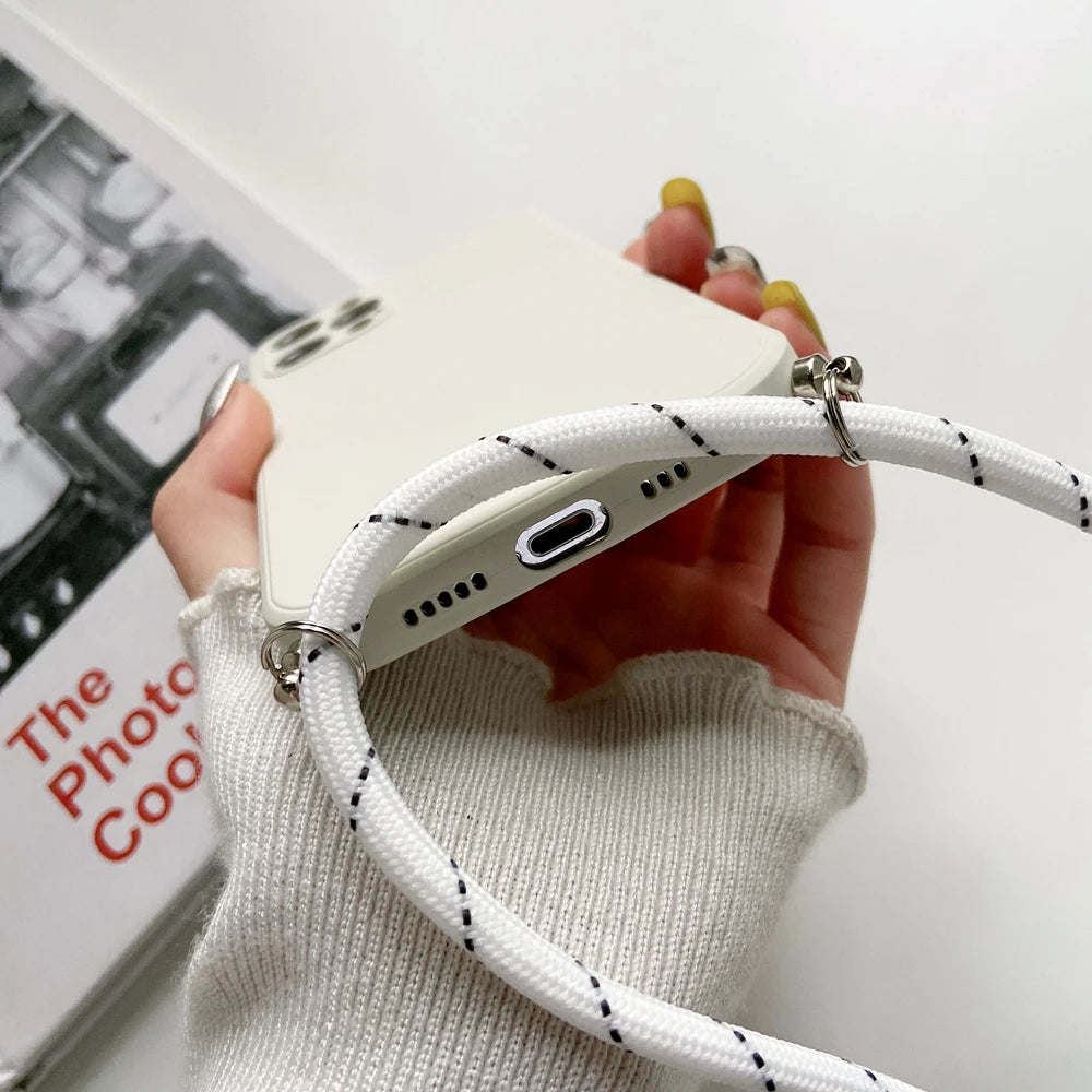 Crossbody Lanyard Strap Rope Phone Case For iPhone 8 7 6 Plus 6S 5S X XS Max XR SE Necklace Adjustable Cover