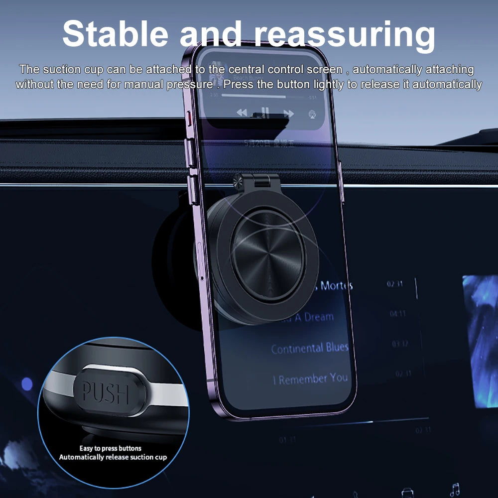 Kebidumei 360° Rotatable Car Magnetic Holder Intelligent Vacuum Adsorption Phone Stand Car Mount Windshield Magnetic Car Bracket