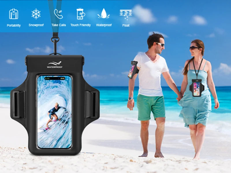 Haissky Armband for iPhone Waterproof Phone Bag 17 16 15 14 Pro Max for iPhone 11 Pro Case Swimming Surfing Arm Phone Bag