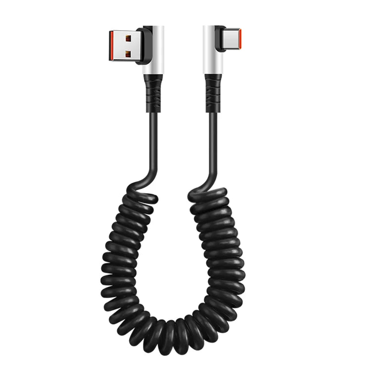 Olaf 6A Short Spring Data Cable USB Type C For Huawei Xiaomi Samsung Fast Charging Wire Cord USB C To Type C Cable For iPhone 15