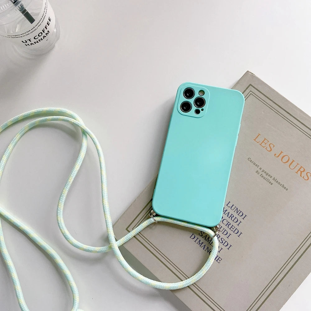 Crossbody Lanyard Strap Rope Phone Case For iPhone 8 7 6 Plus 6S 5S X XS Max XR SE Necklace Adjustable Cover