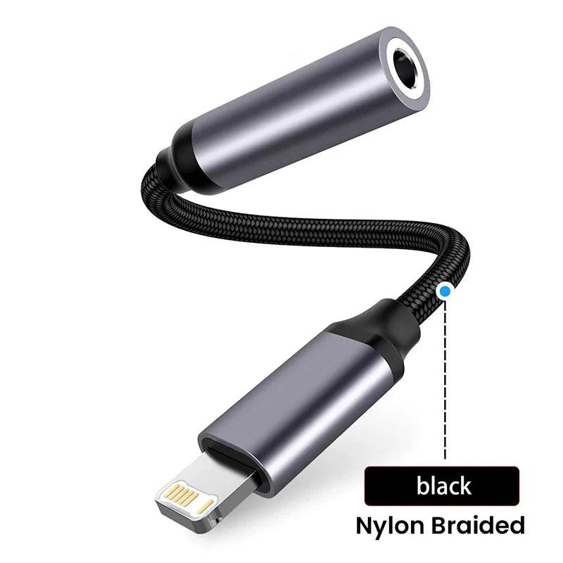 3.5mm Jack AUX Cable 8-Pin Lighting Interface To AUX Headphone Adapter Audio Kable Connector Splitter For iPhone 14 13 12 11