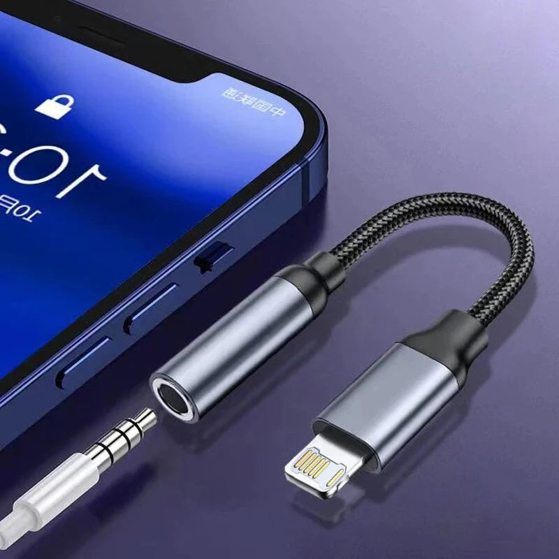 3.5mm Jack AUX Cable 8-Pin Lighting Interface To AUX Headphone Adapter Audio Kable Connector Splitter For iPhone 14 13 12 11