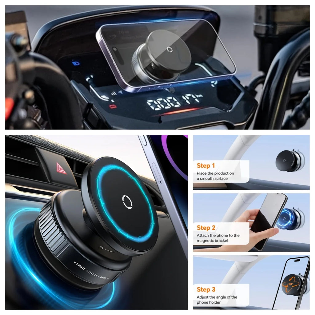 For Magsafe Magnetic Car Phone Holder Stand Suction Cup Magnet Car Mount Support GPS Mobile Bracket For Car Dashboard Smartphone
