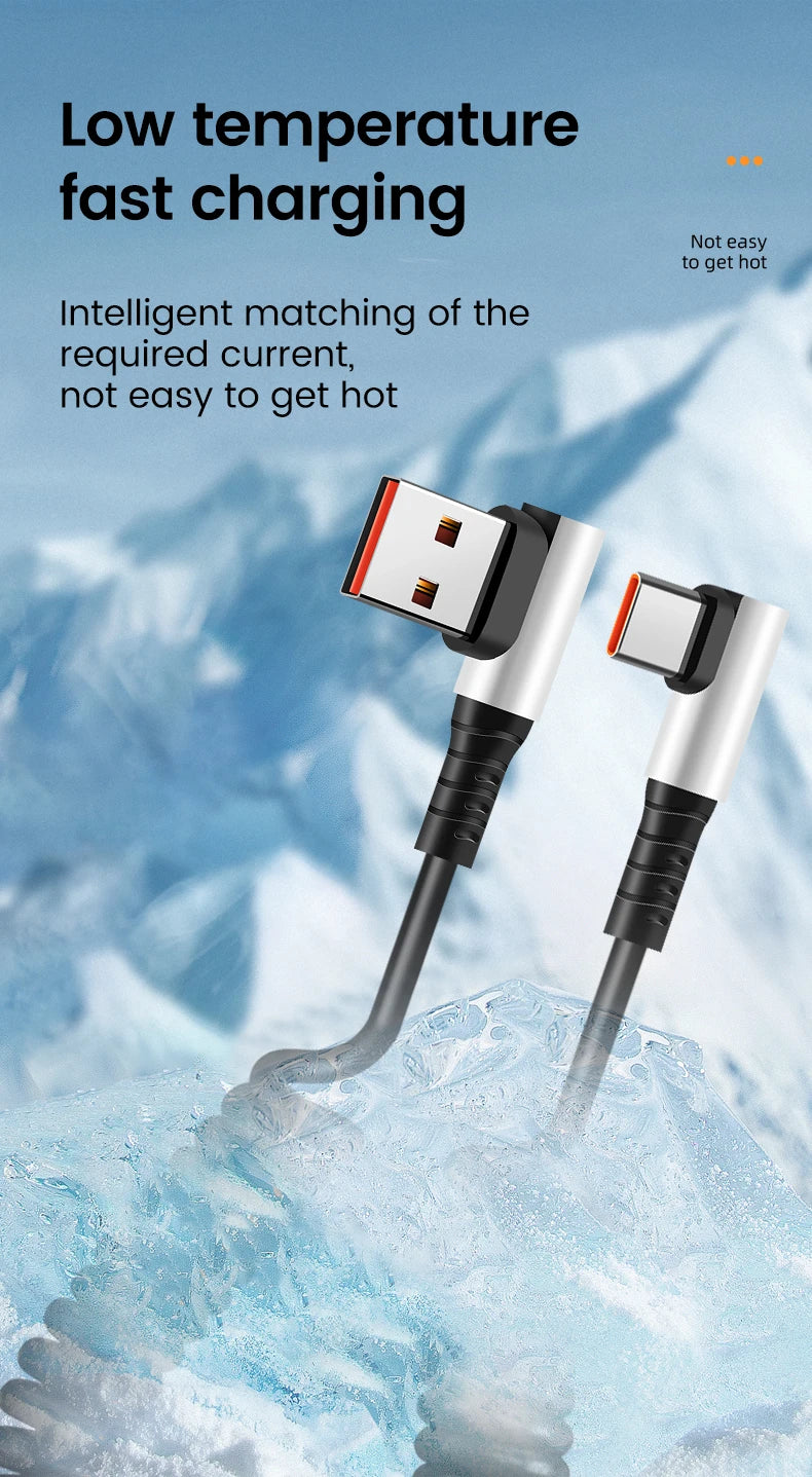 Olaf 6A Short Spring Data Cable USB Type C For Huawei Xiaomi Samsung Fast Charging Wire Cord USB C To Type C Cable For iPhone 15