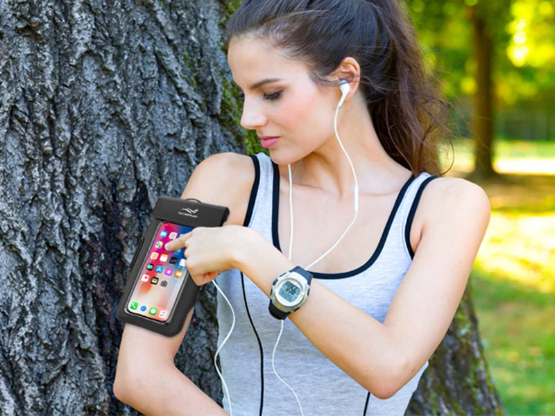 Haissky Armband for iPhone Waterproof Phone Bag 17 16 15 14 Pro Max for iPhone 11 Pro Case Swimming Surfing Arm Phone Bag