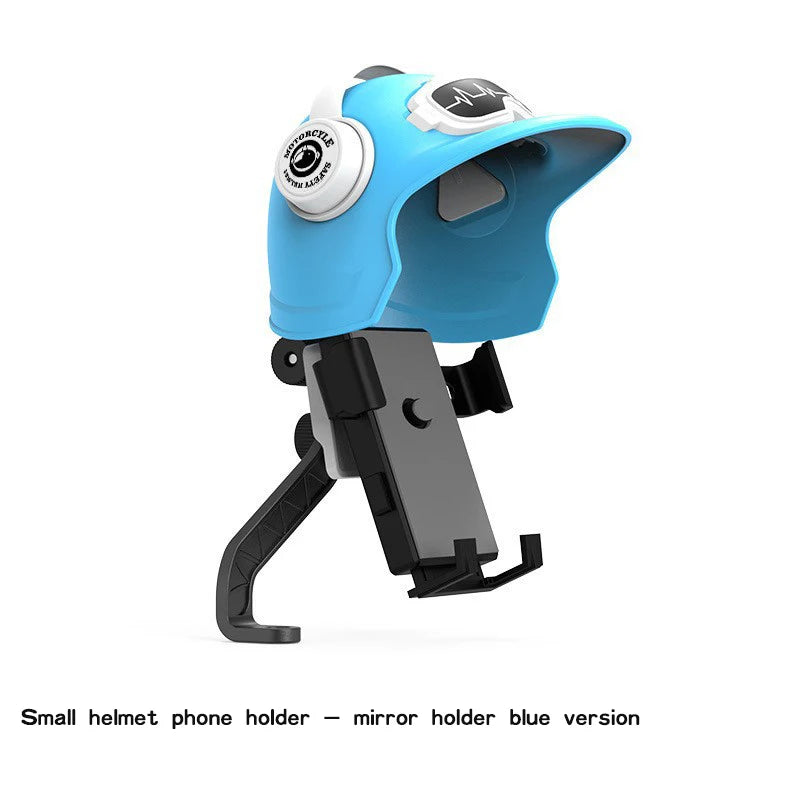 1pcs Motorcycle Mobile Phone Holder Universal Phone Holder Small Helmet Phone Stand With Sun Visor Waterproof Bracket Sunshade