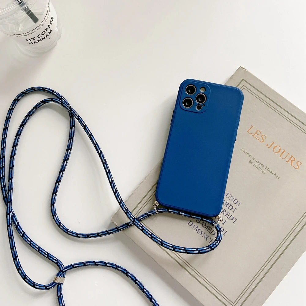 Crossbody Lanyard Strap Rope Phone Case For iPhone 8 7 6 Plus 6S 5S X XS Max XR SE Necklace Adjustable Cover