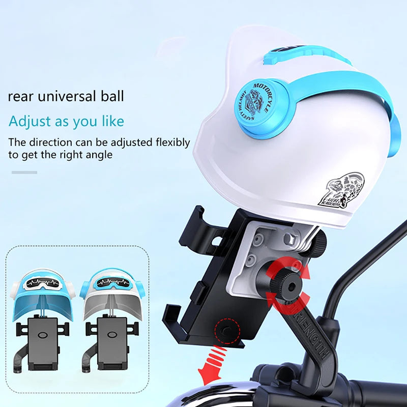 1pcs Motorcycle Mobile Phone Holder Universal Phone Holder Small Helmet Phone Stand With Sun Visor Waterproof Bracket Sunshade