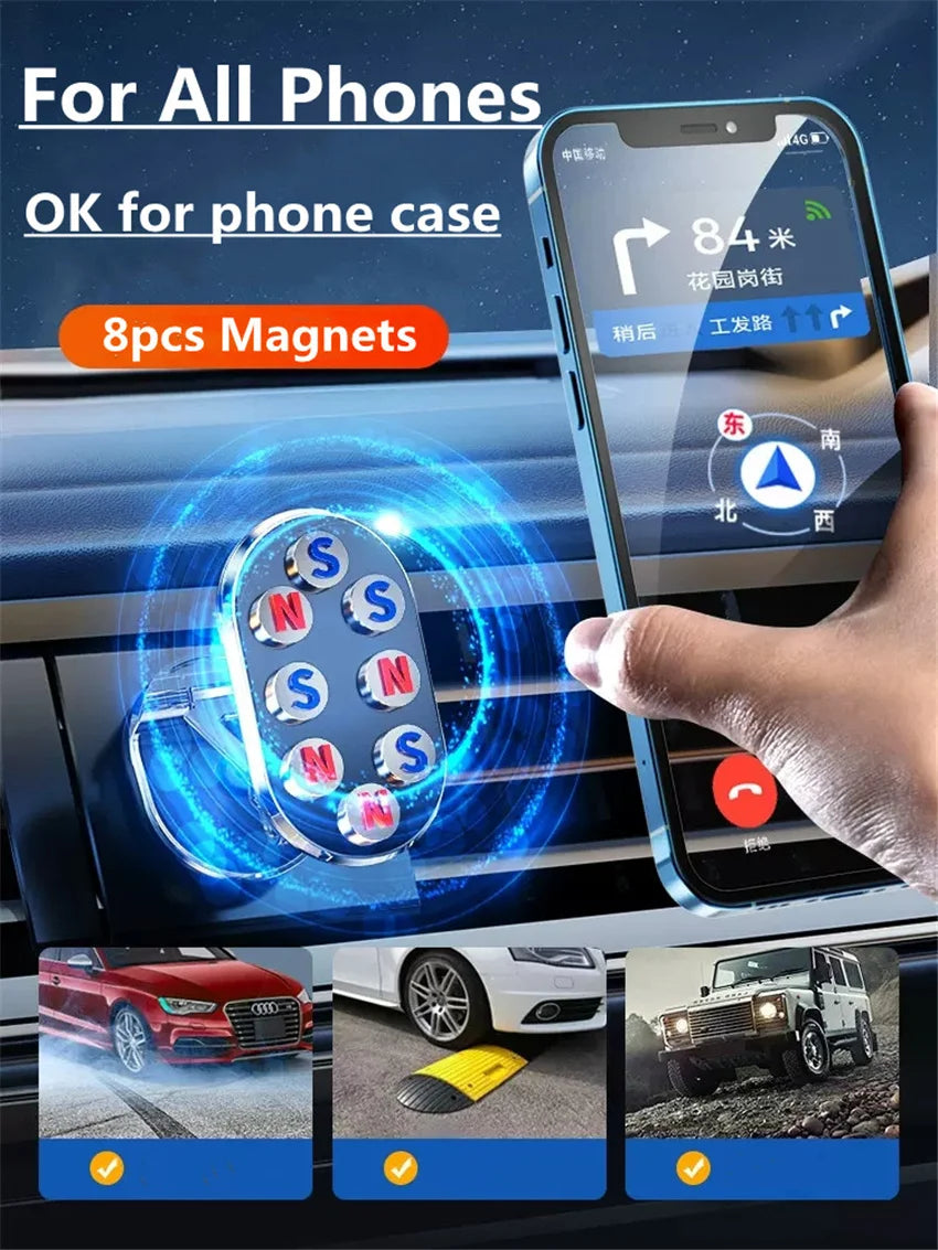 1080 Degree Rotatable Stand Magnetic Car Phone Holder Magnet Smartphone Support GPS Foldable Car Phone Bracket For iPhone Xiaomi