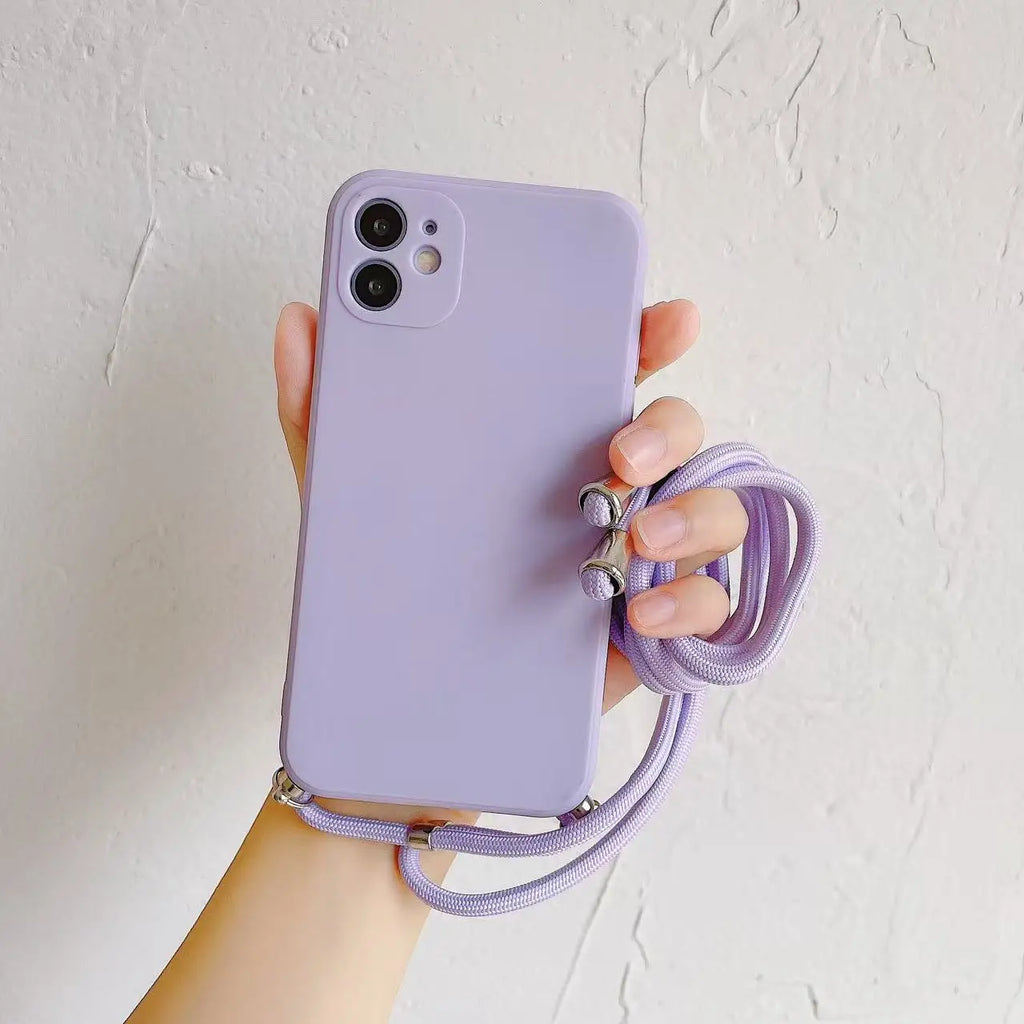 Crossbody Lanyard Strap Rope Phone Case For iPhone 8 7 6 Plus 6S 5S X XS Max XR SE Necklace Adjustable Cover