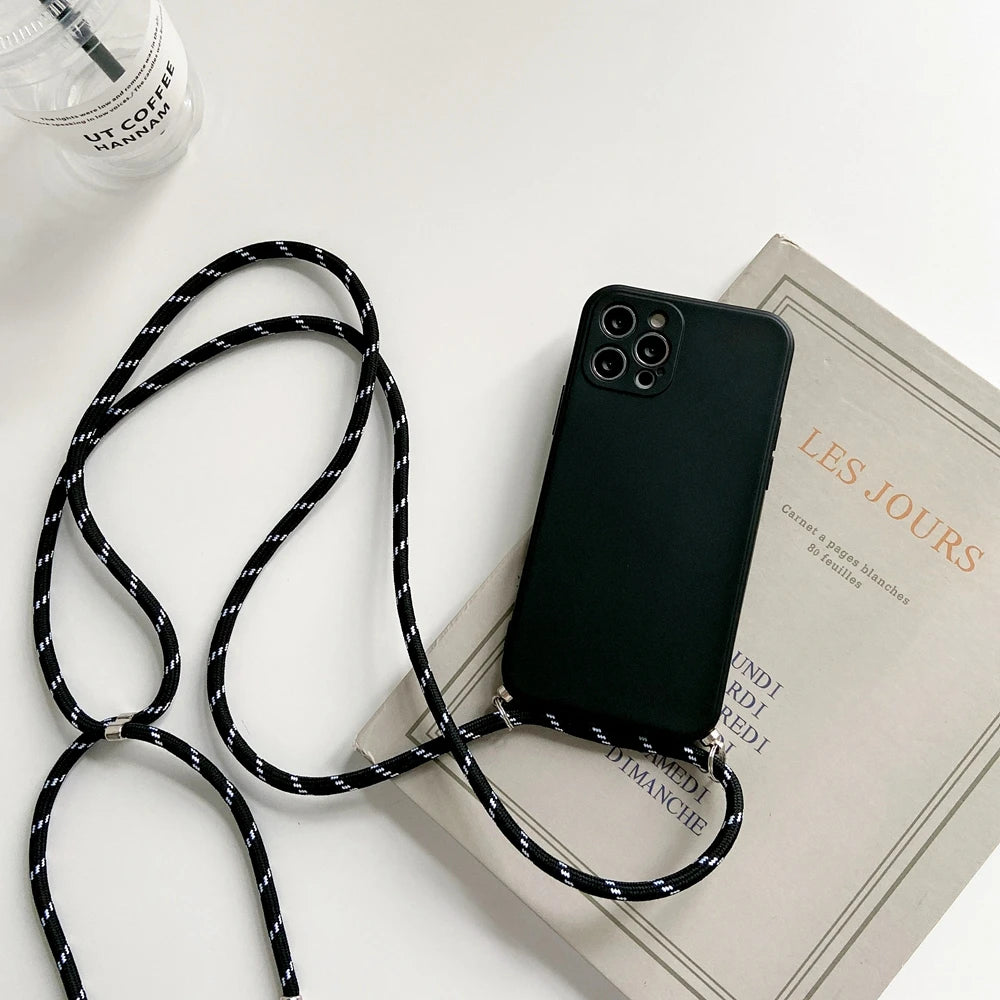 Crossbody Lanyard Strap Rope Phone Case For iPhone 8 7 6 Plus 6S 5S X XS Max XR SE Necklace Adjustable Cover